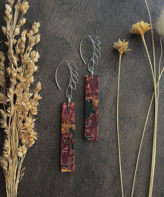 Red Creek Jasper Petal Hook Earrings