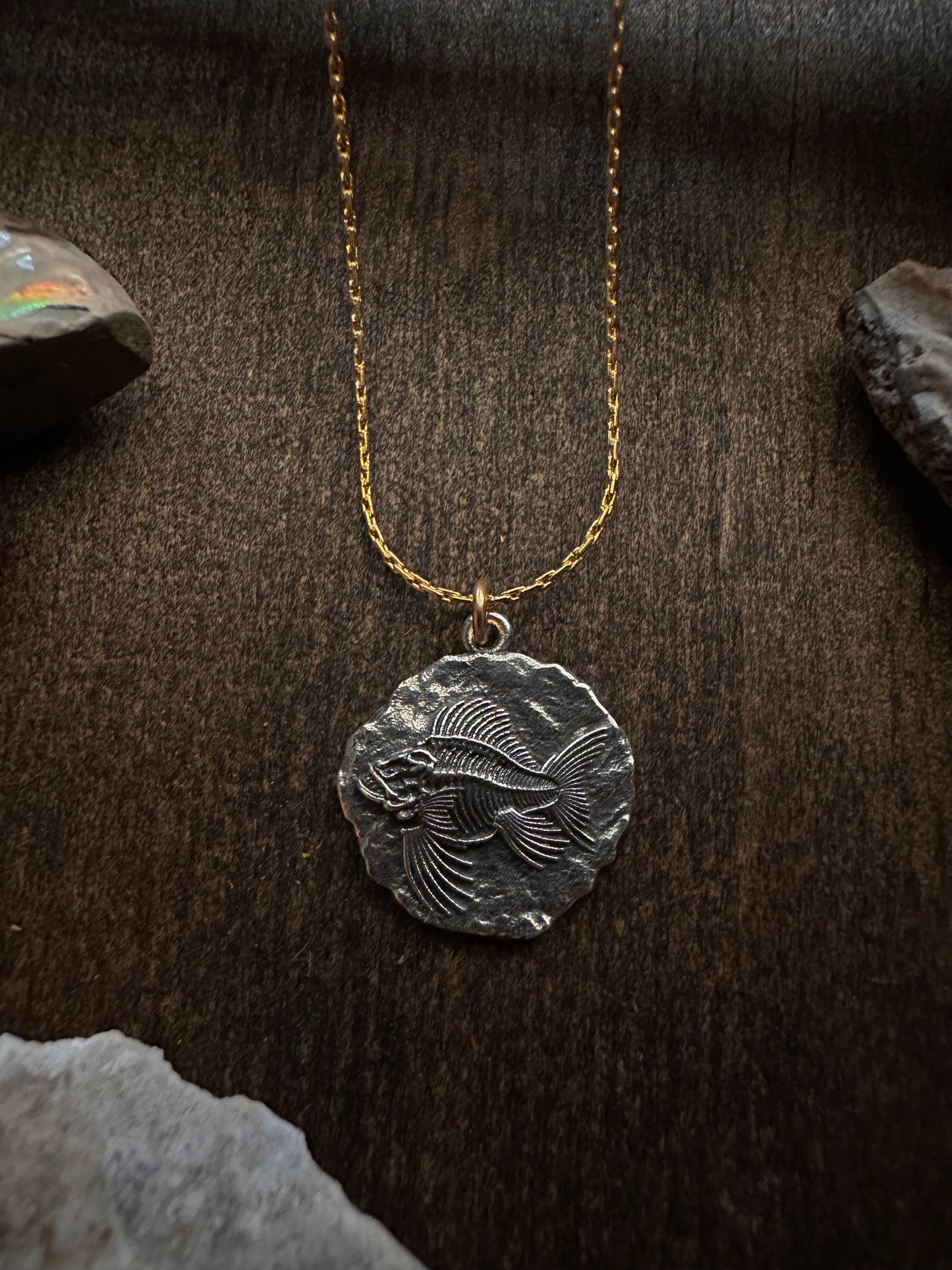 Angler Fish Fossil Necklace