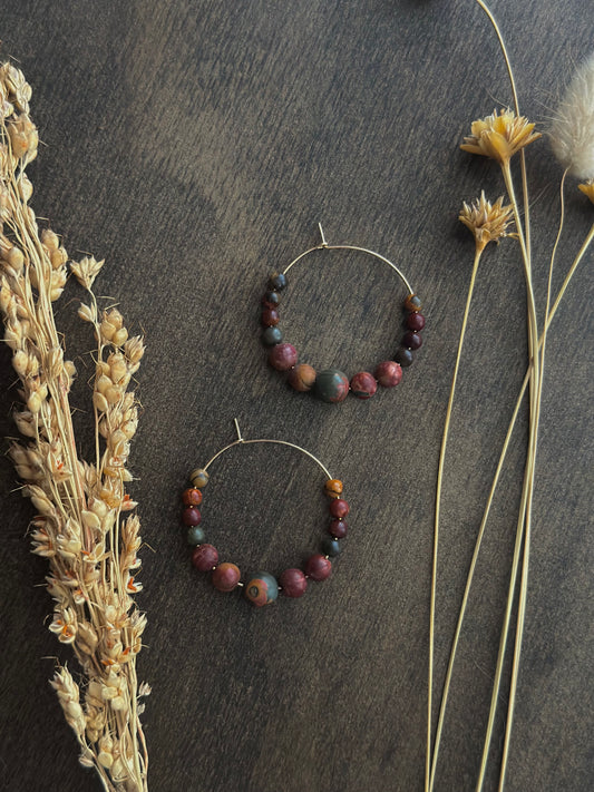 Picasso Jasper Hoop Earrings