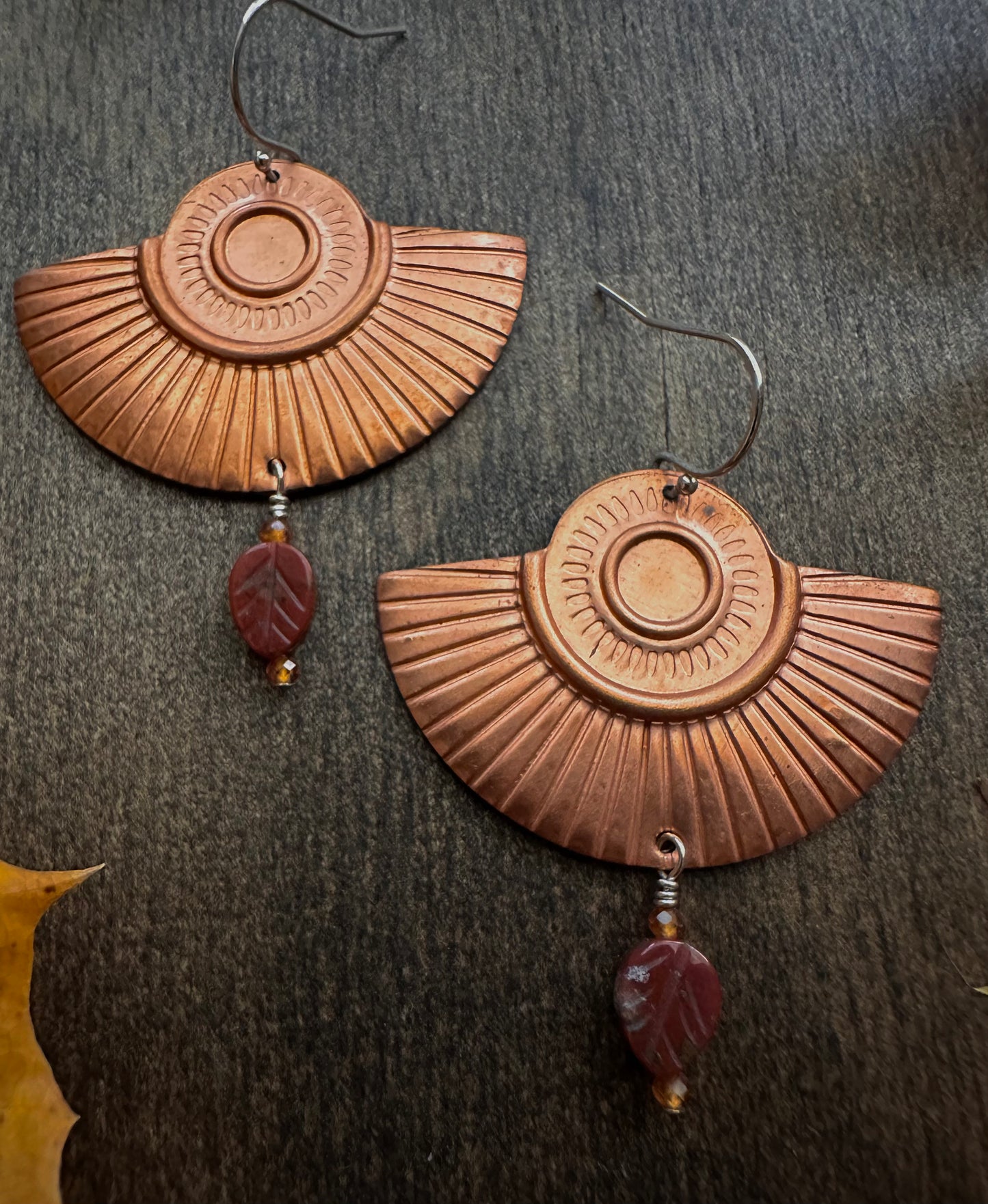 Indian Agate Art Deco Earrings