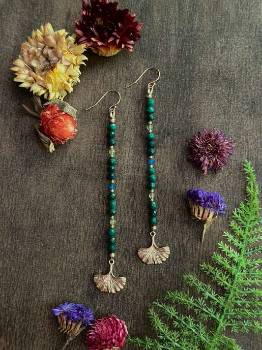 Malachite, Peridot & Apetite Drop Earrings