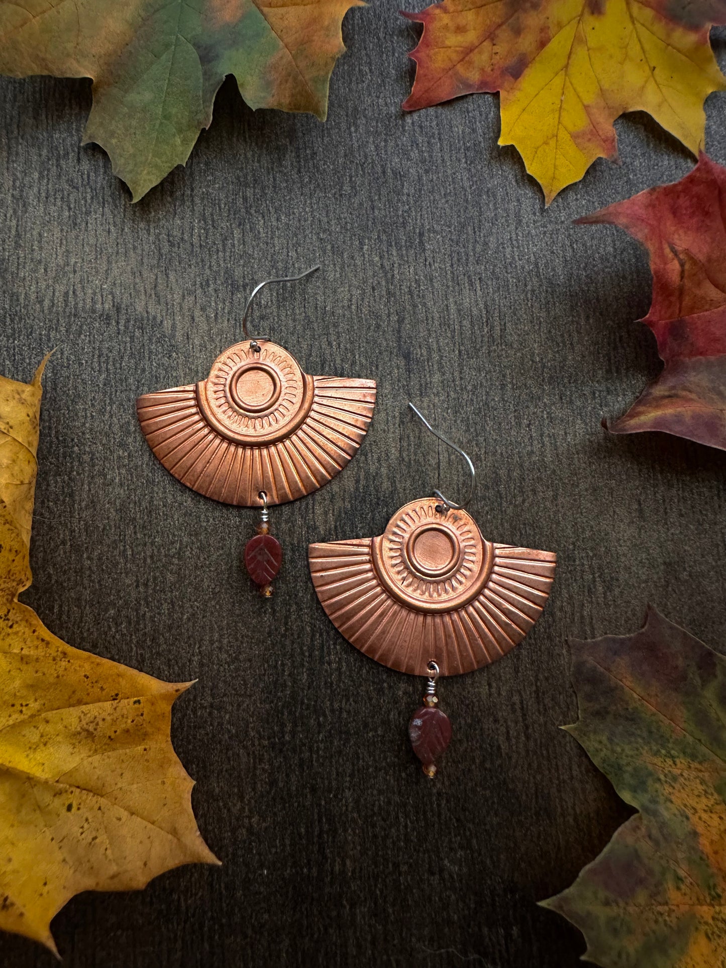 Indian Agate Art Deco Earrings