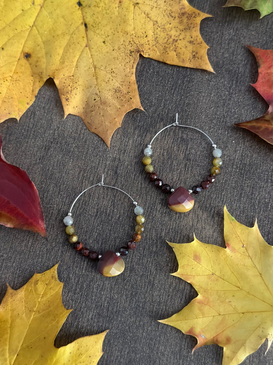 Mookaite & Pietersite Hoops