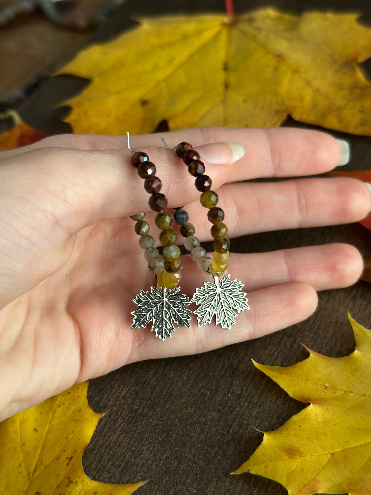 Maple Leaf & Pietersite Hoops