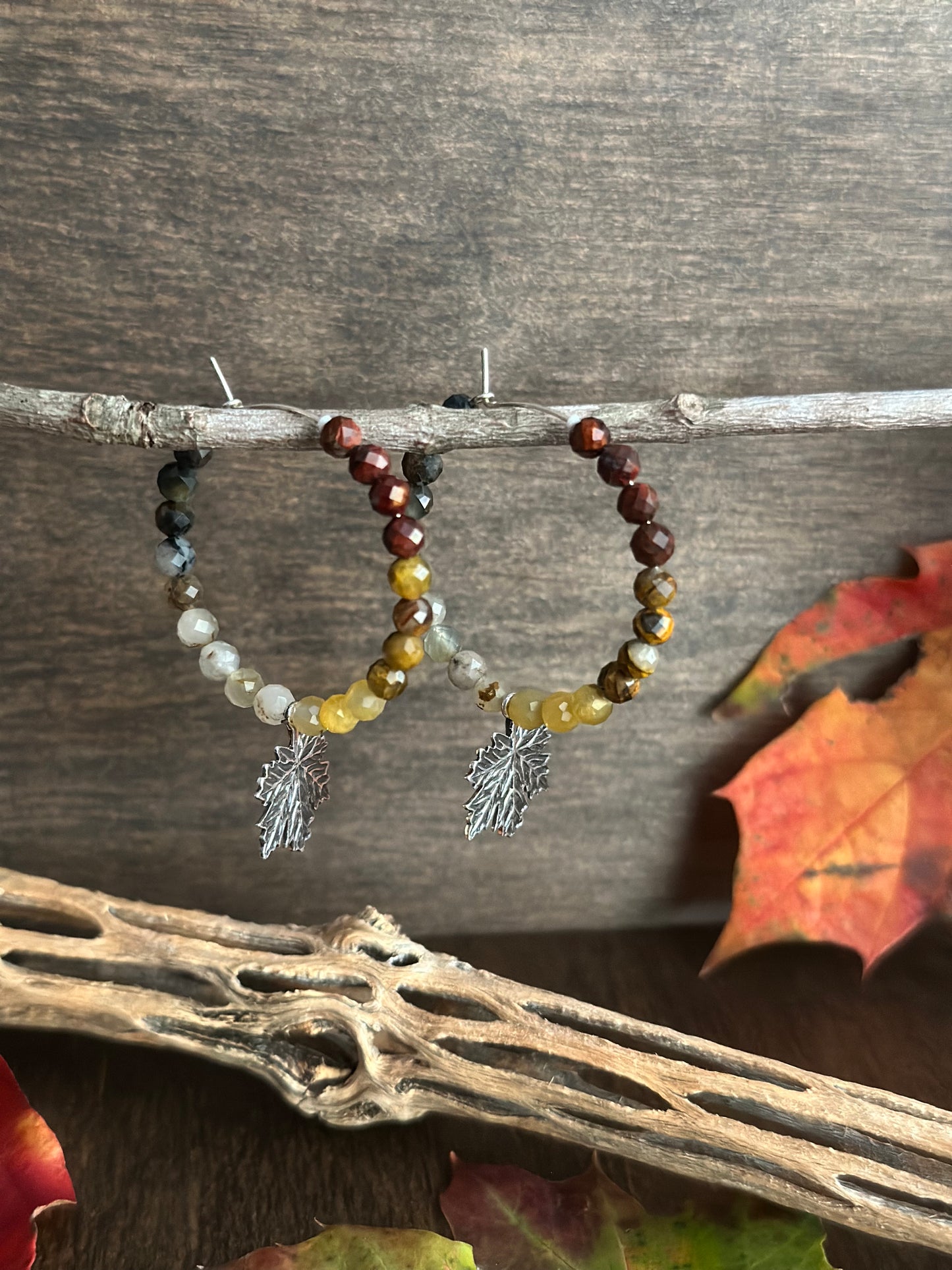 Maple Leaf & Pietersite Hoops