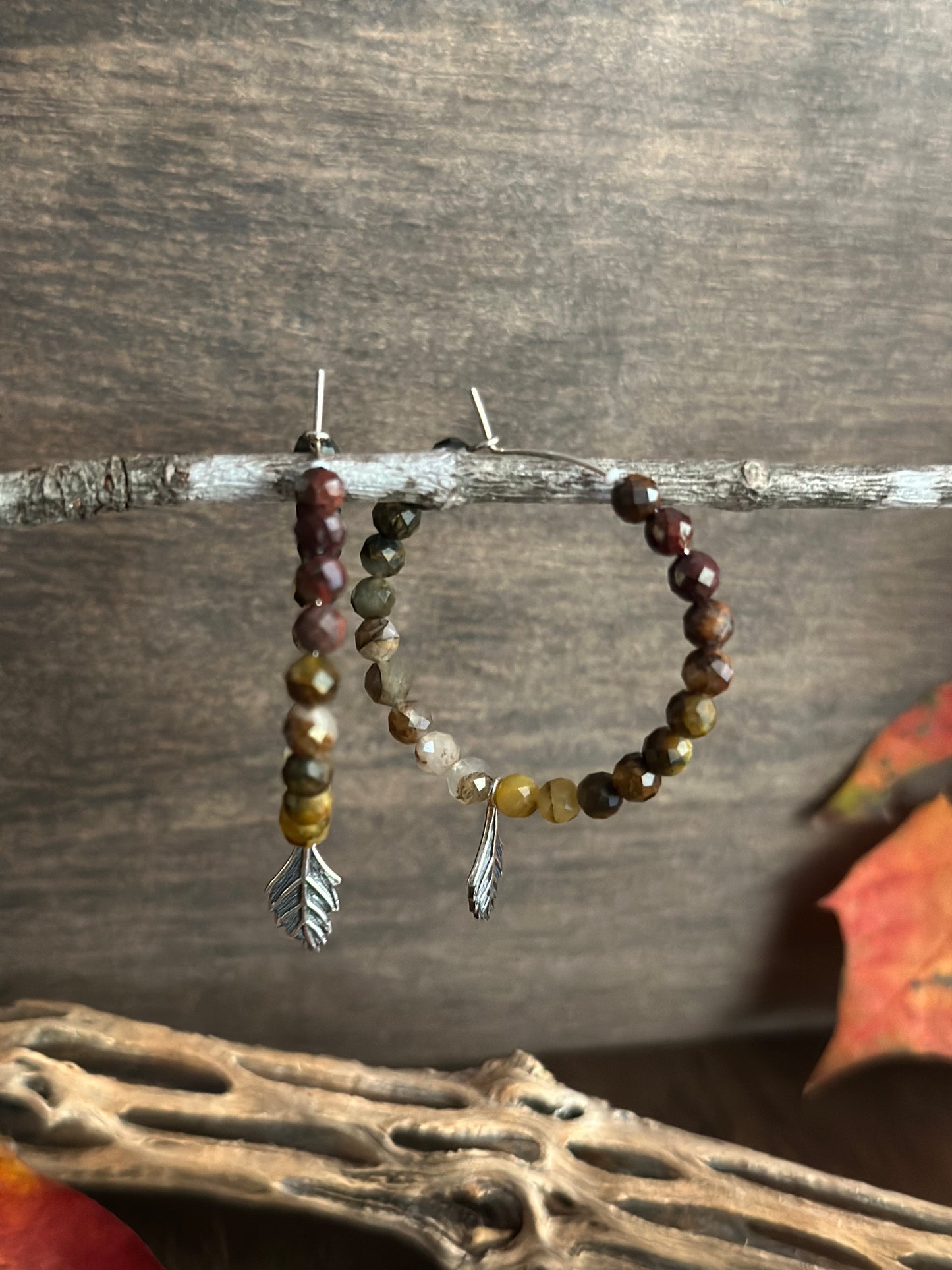 Leaf & Pietersite Hoops