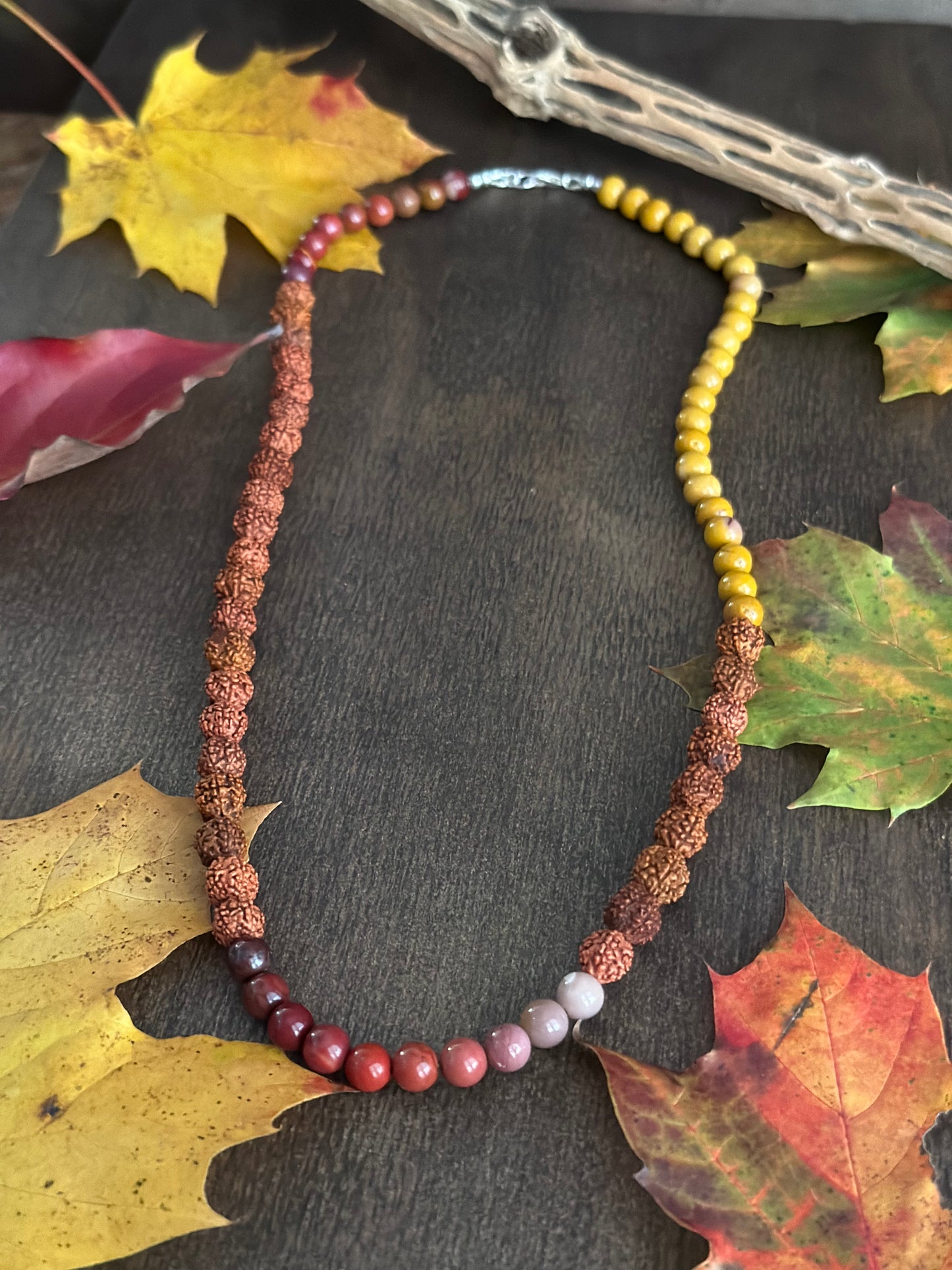 Mookaite & Rudraksha Seed Necklace - 22”