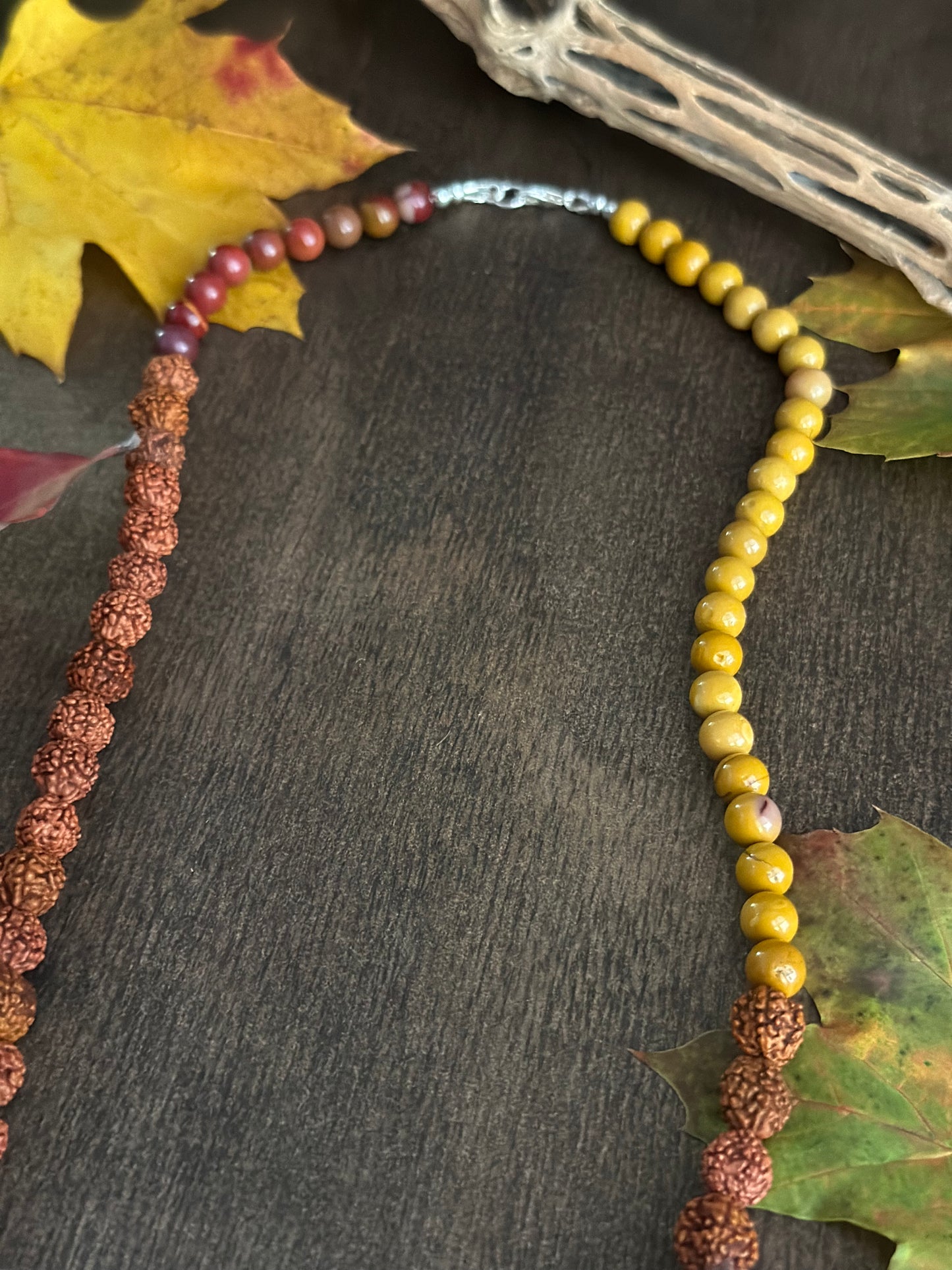 Mookaite & Rudraksha Seed Necklace - 22”