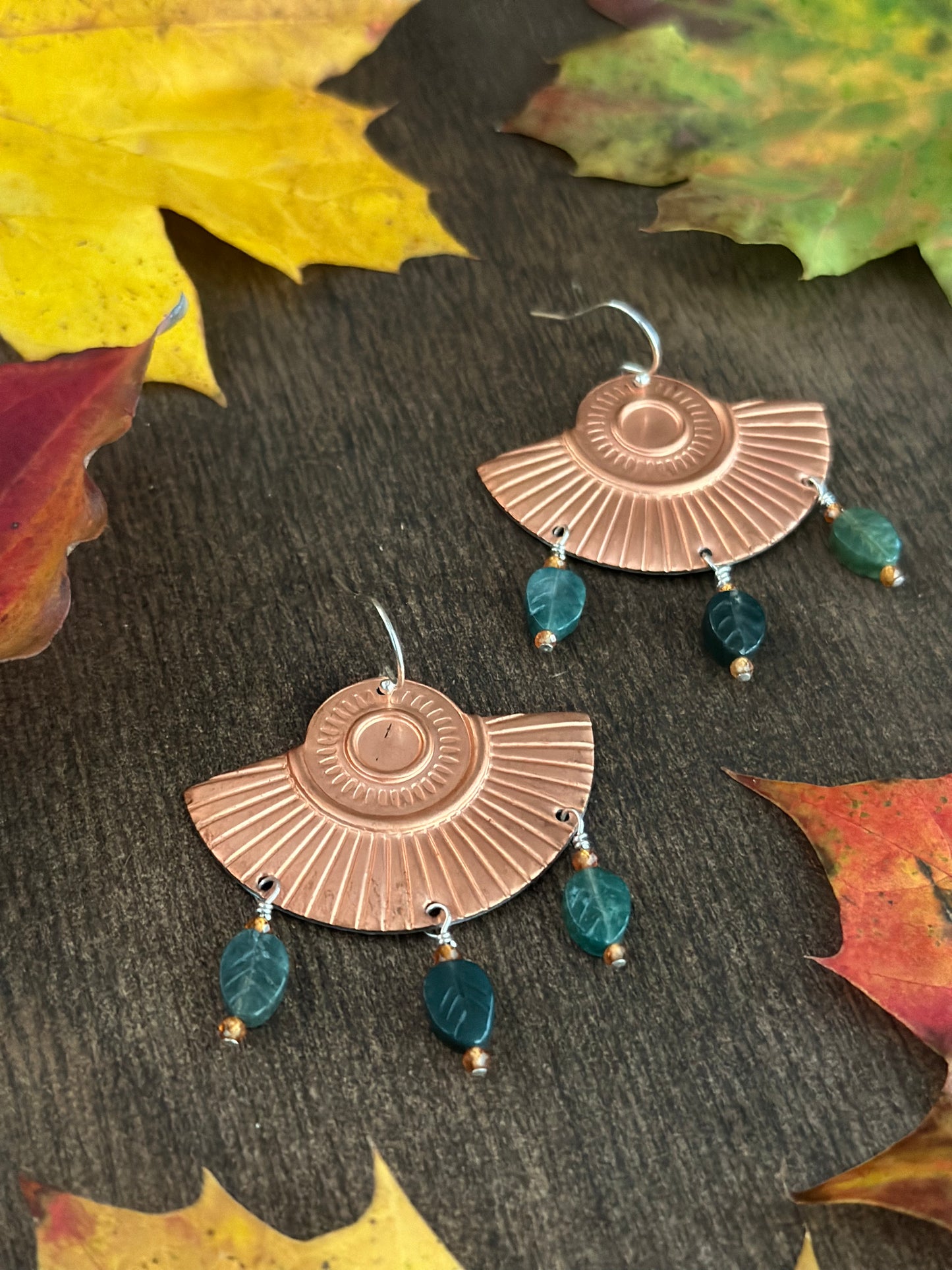 Indian Agate Art Deco Earrings