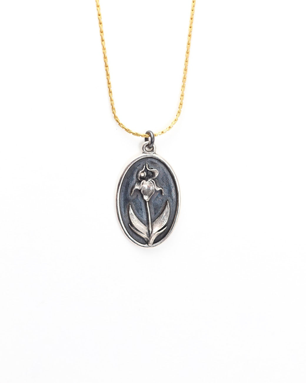 Iris Flower Necklace - February Birth Flower