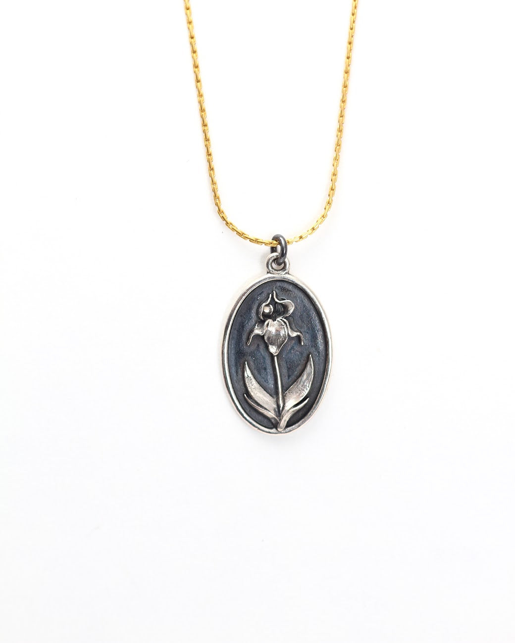 Iris Flower Necklace - February Birth Flower