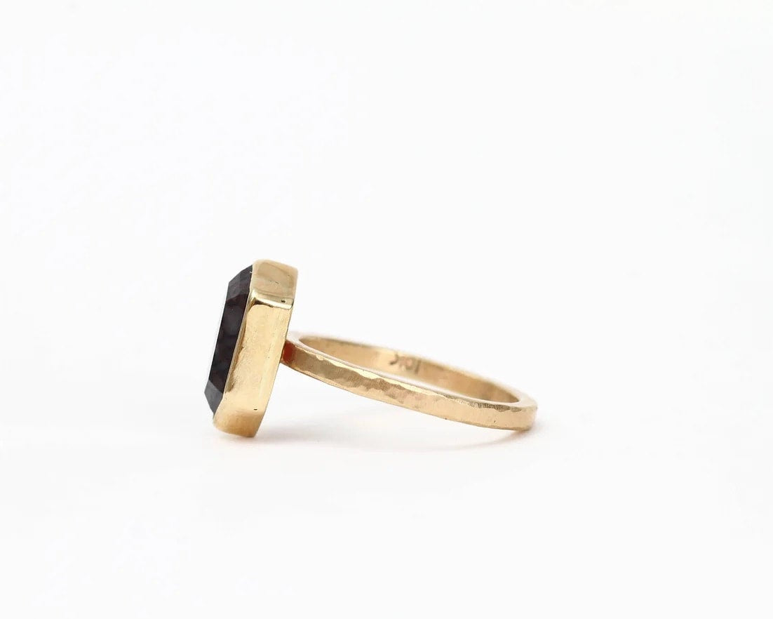 Agatized Dinosaur Bone Ring - Size 6