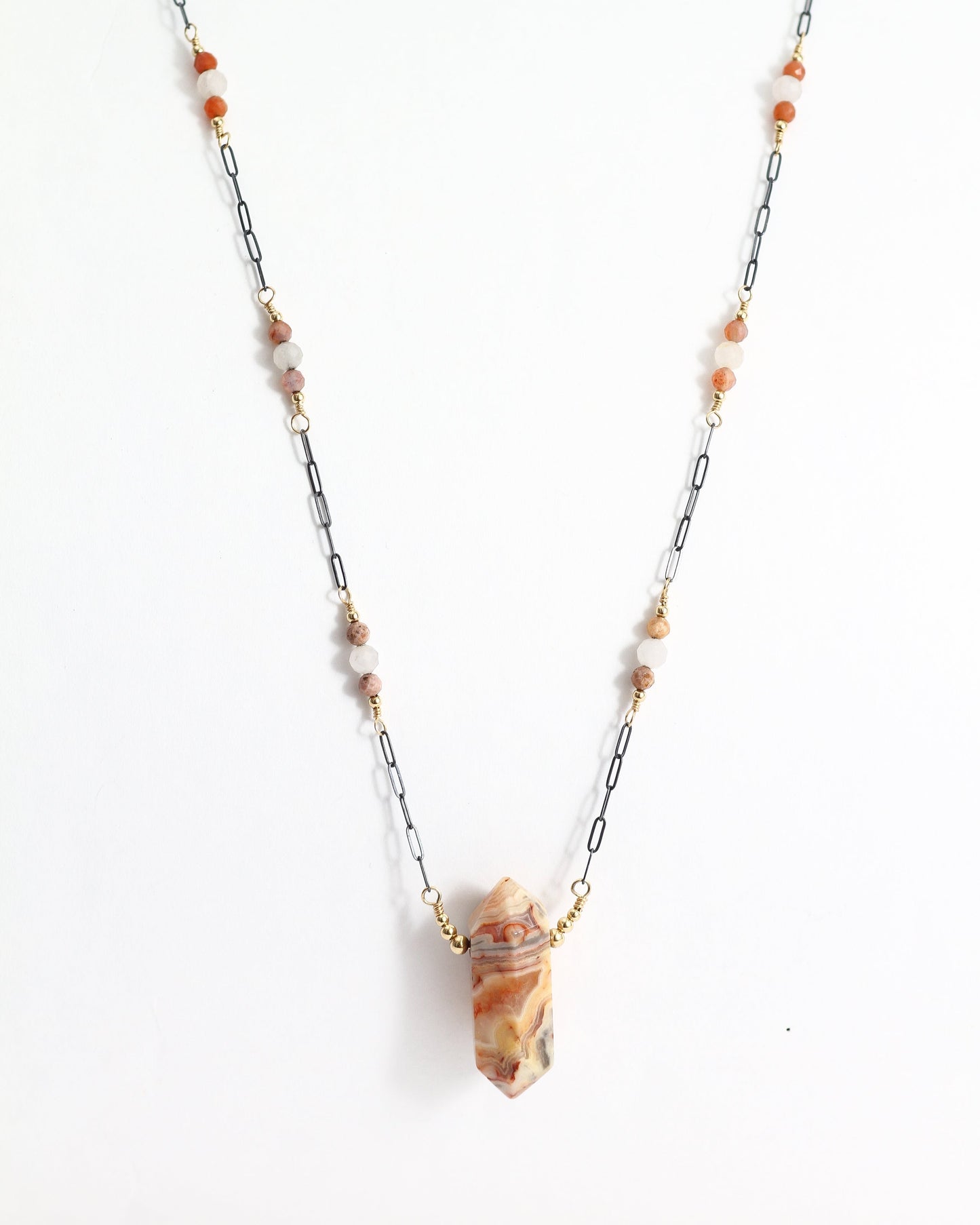 Crazy Lace Agate, African Opal, & Pietersite Necklace