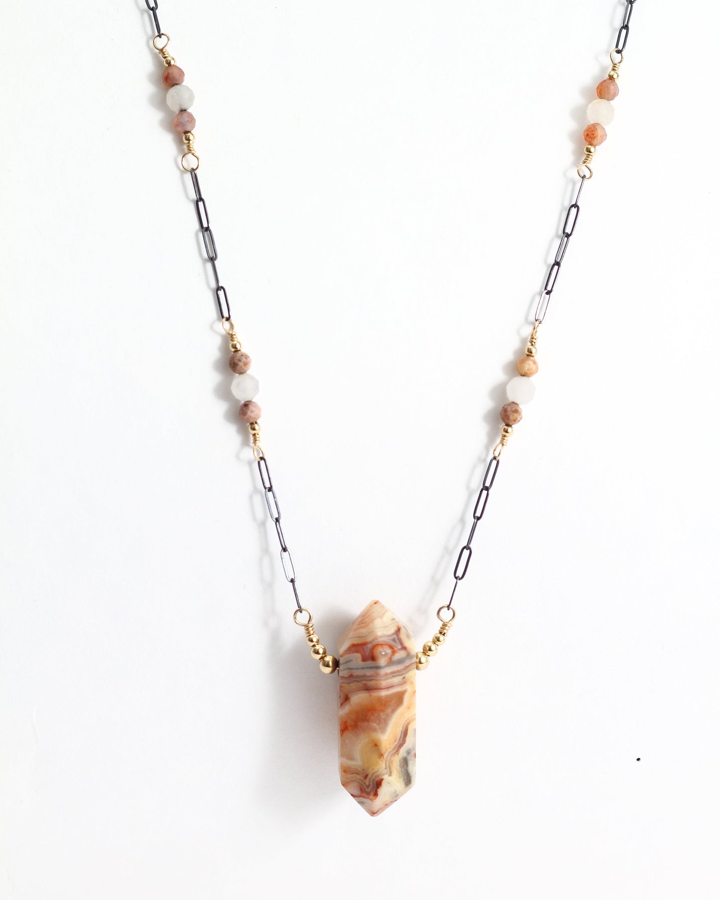 Crazy Lace Agate, African Opal, & Pietersite Necklace