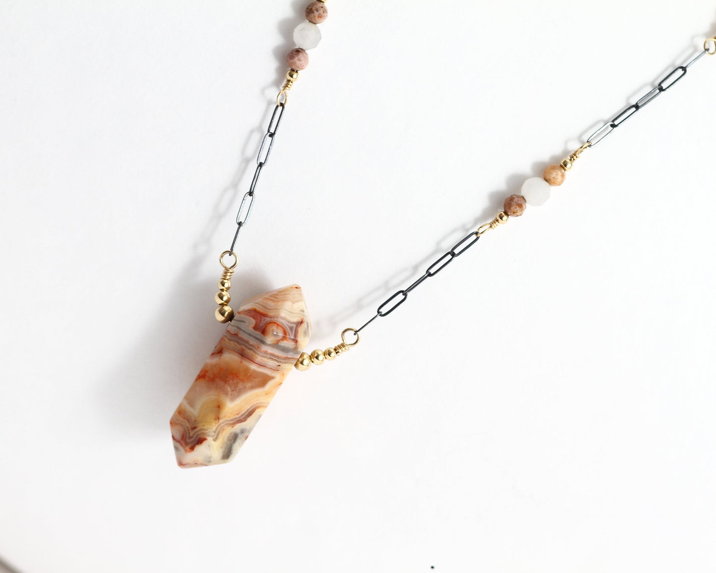 Crazy Lace Agate, African Opal, & Pietersite Necklace