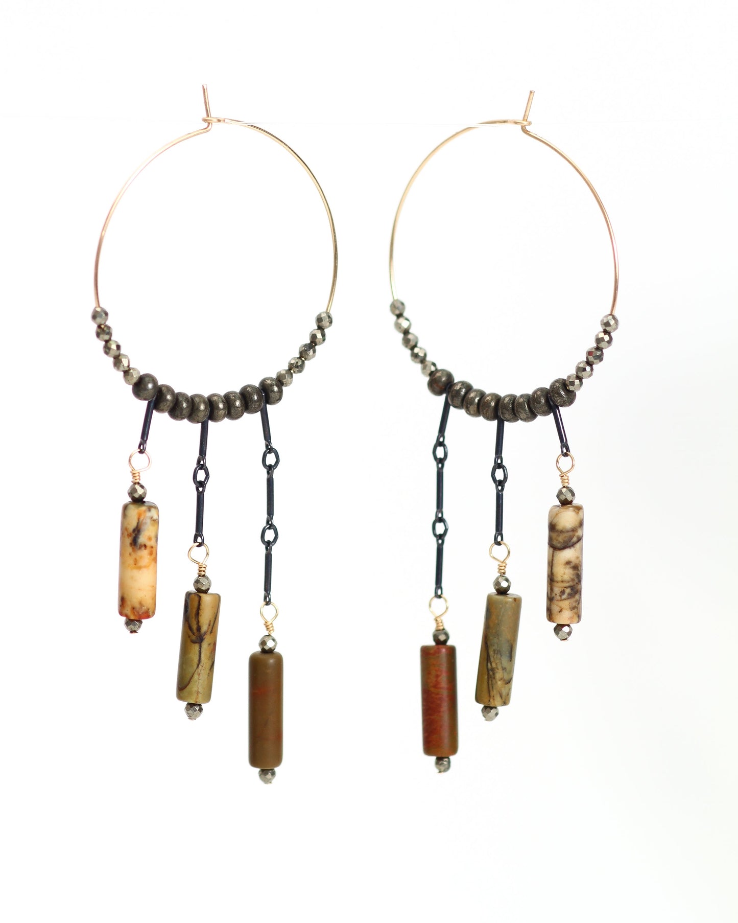 Picasso Jasper Fringe Hoops