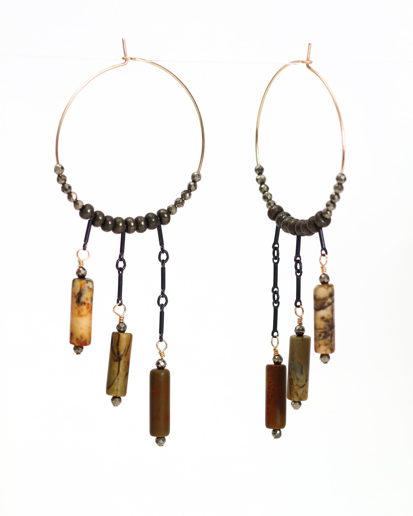 Picasso Jasper Fringe Hoops