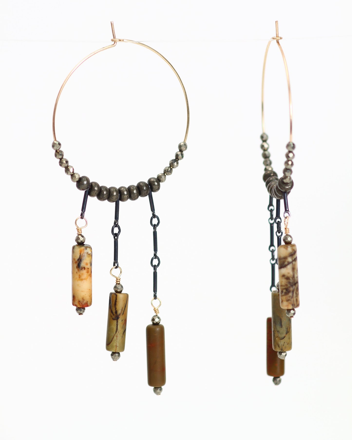 Picasso Jasper Fringe Hoops