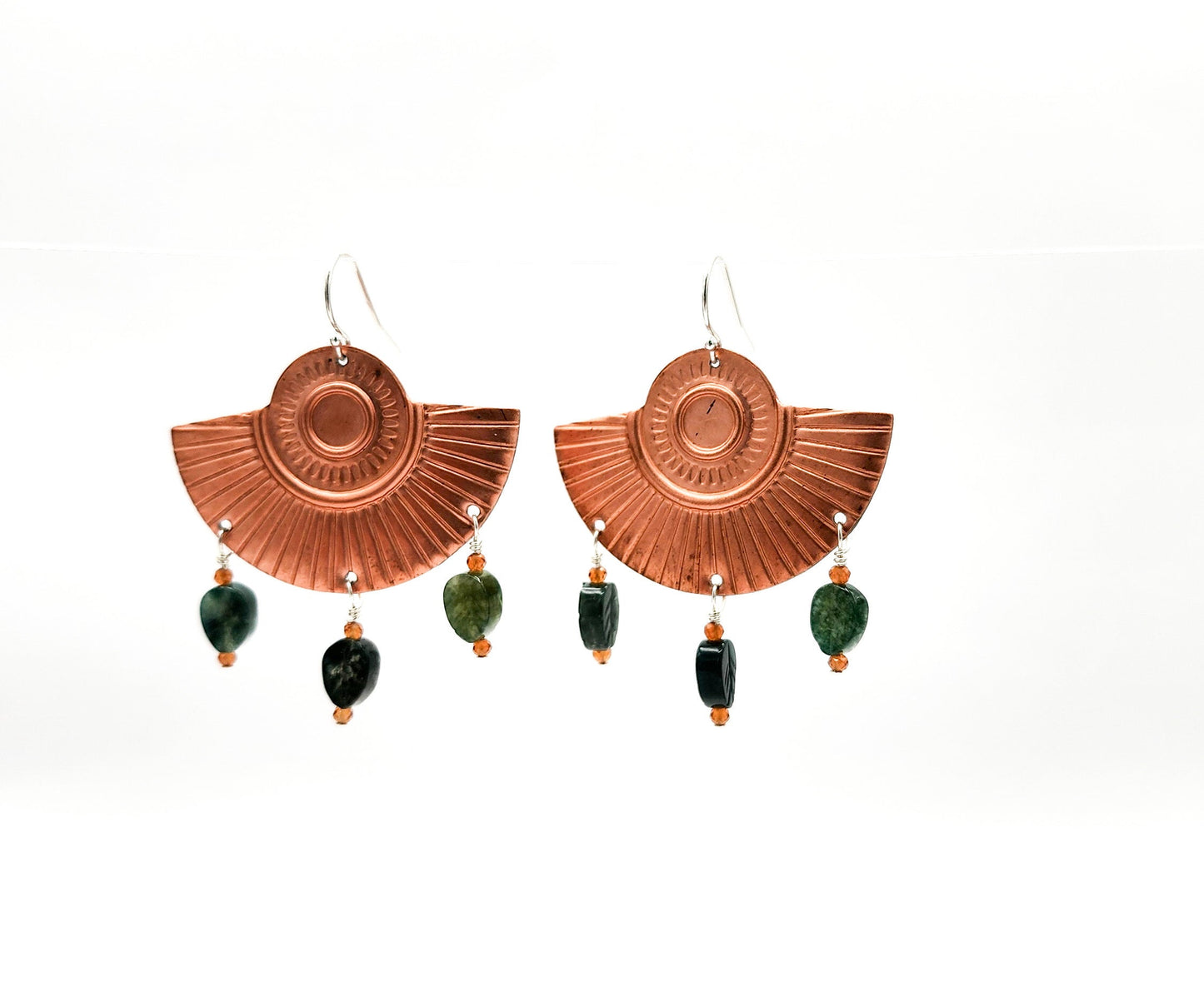 Indian Agate Art Deco Earrings