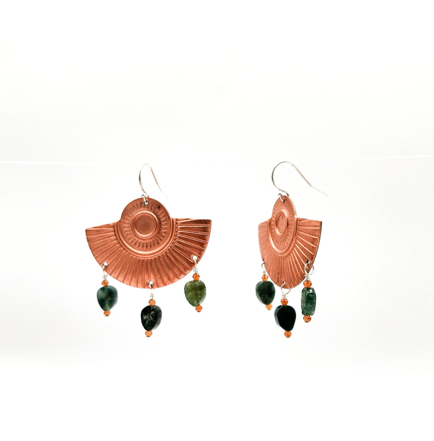 Indian Agate Art Deco Earrings