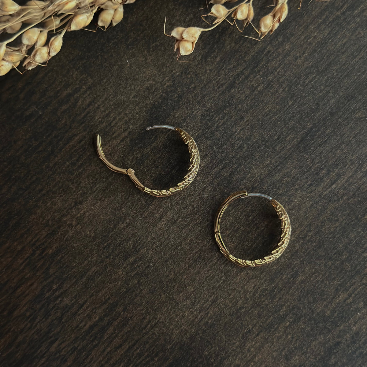 Fern Hoops (Bronze)