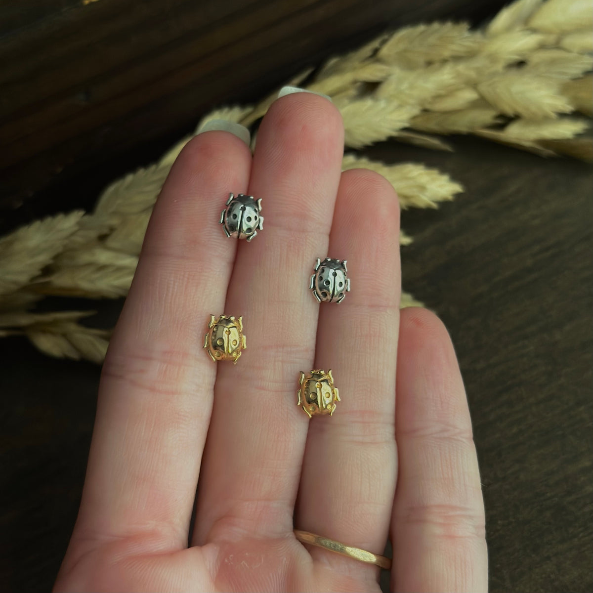 Lady Bug Stud Earrings