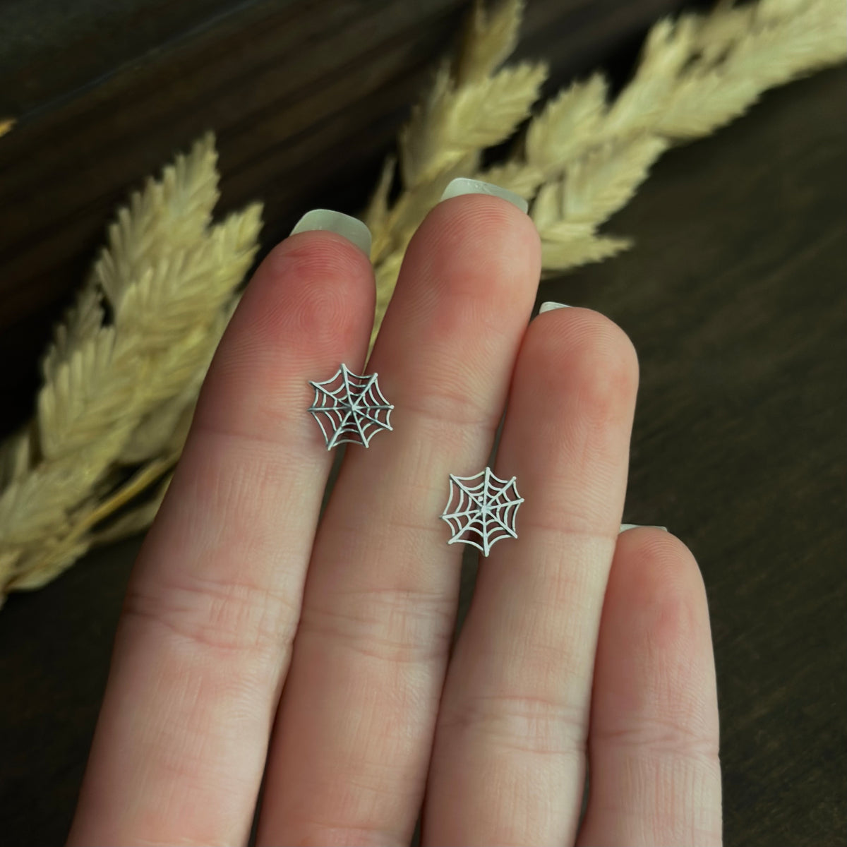 Spider Web Stud Earrings