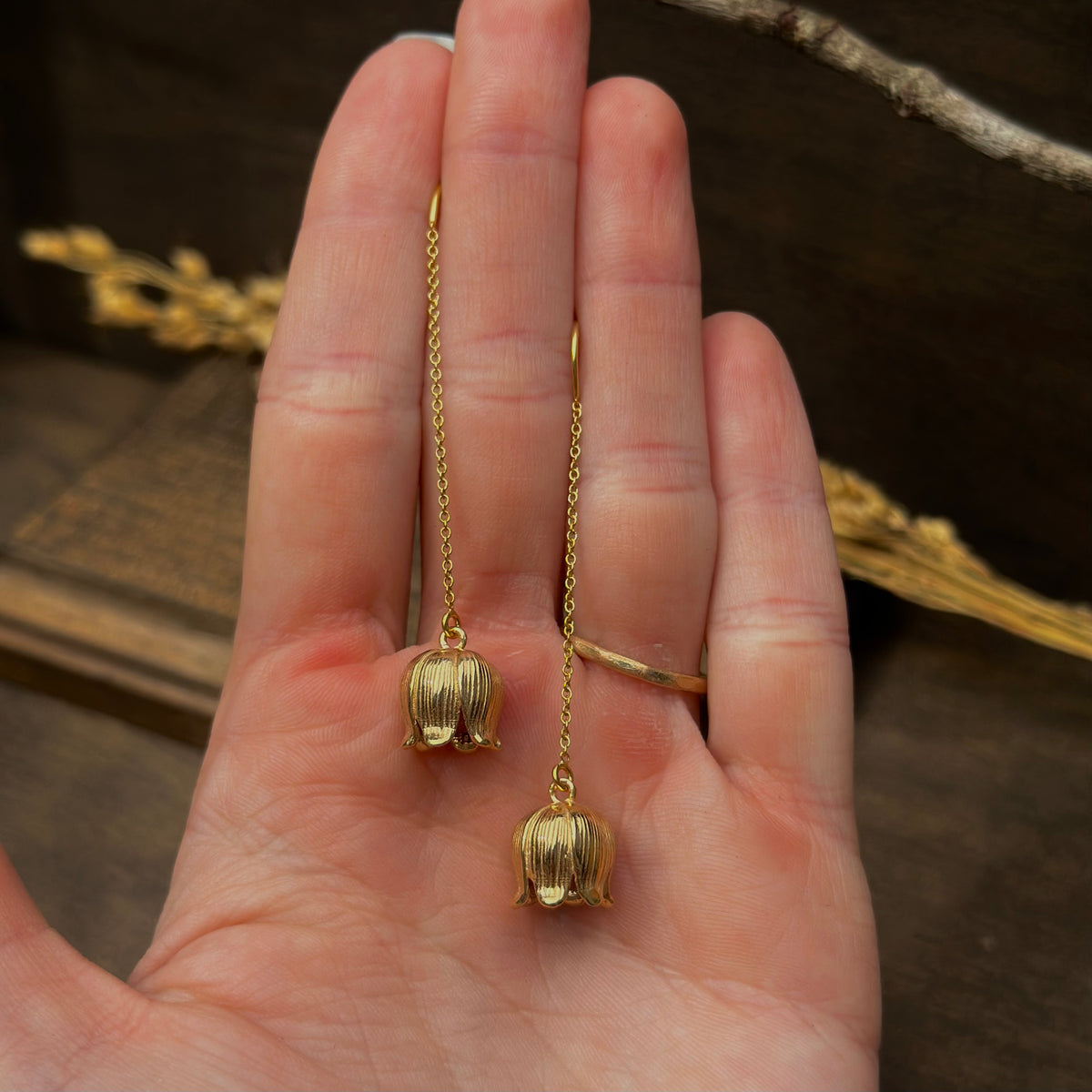 Lily of the Valley Threader Earrings